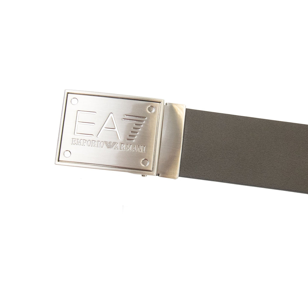 Ea7 Reversible Brushed Leather Belt Blue Navy