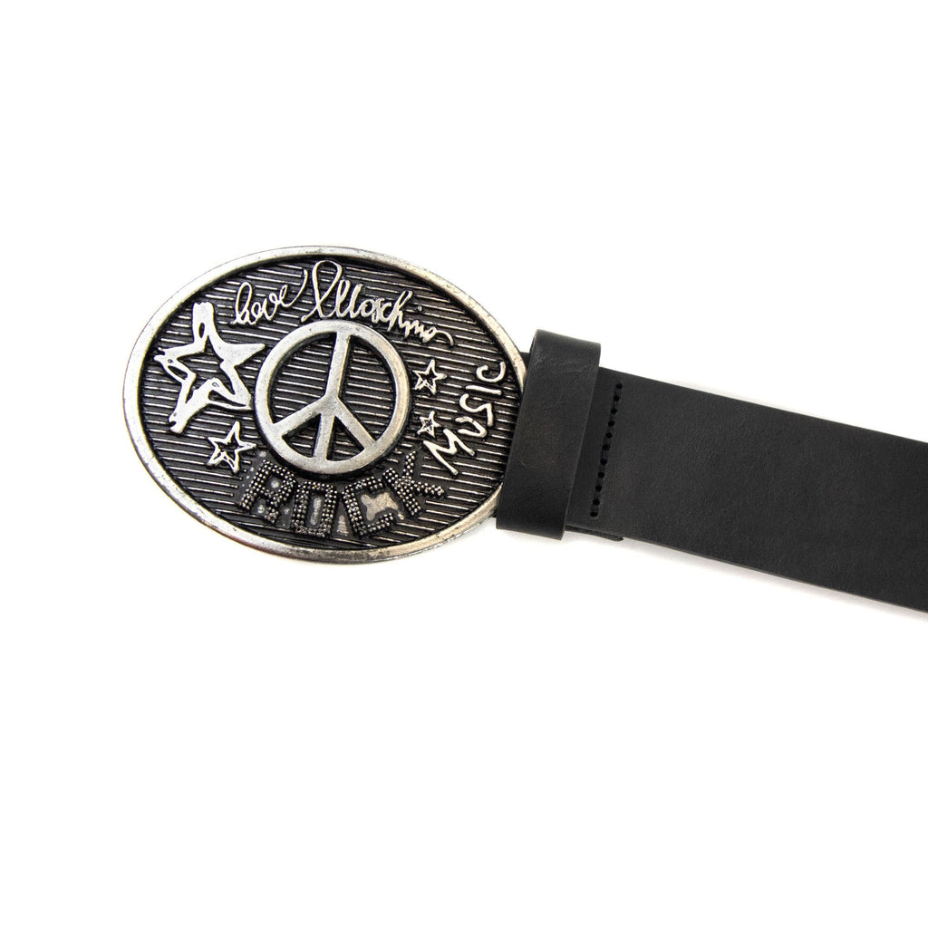 Love Moschino Rock Music Logo Belt Black