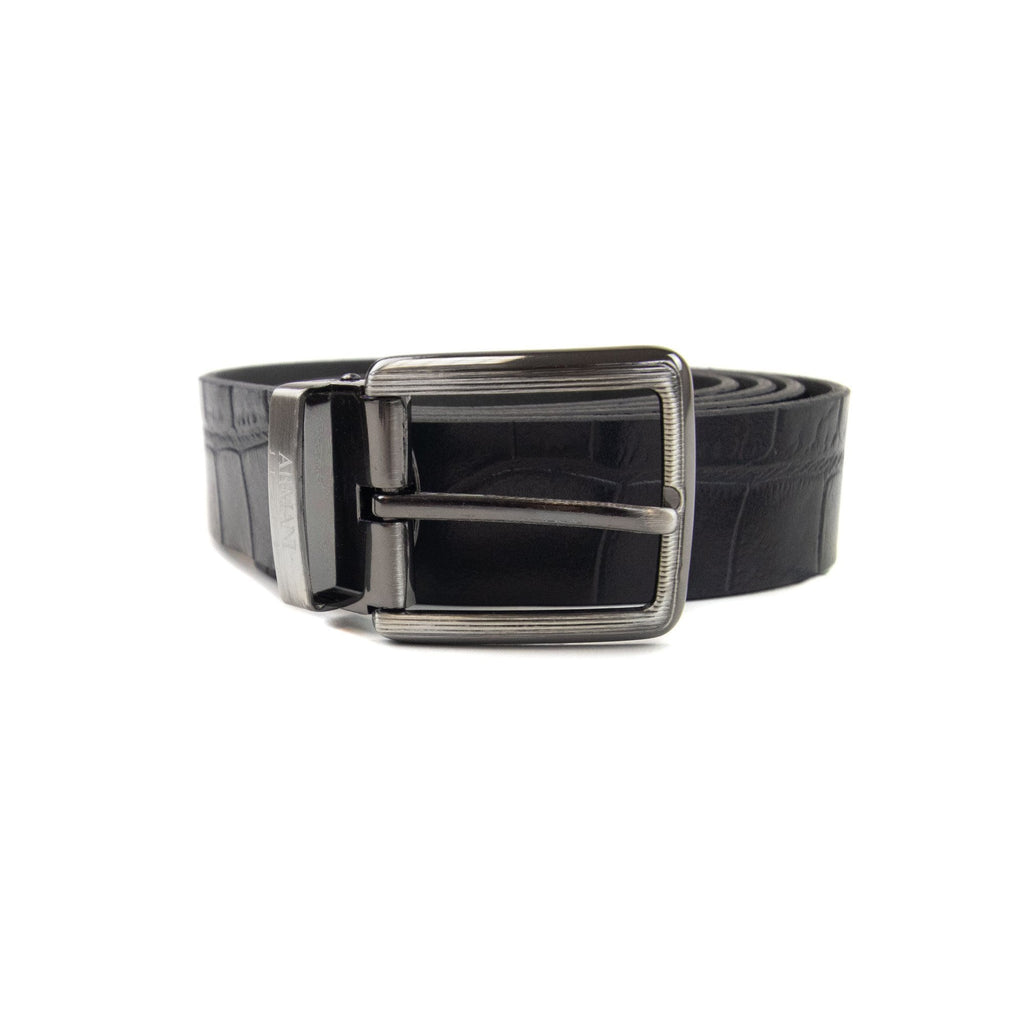Emporio Armani Cintura Embossed Logo Belt Blue Grigio
