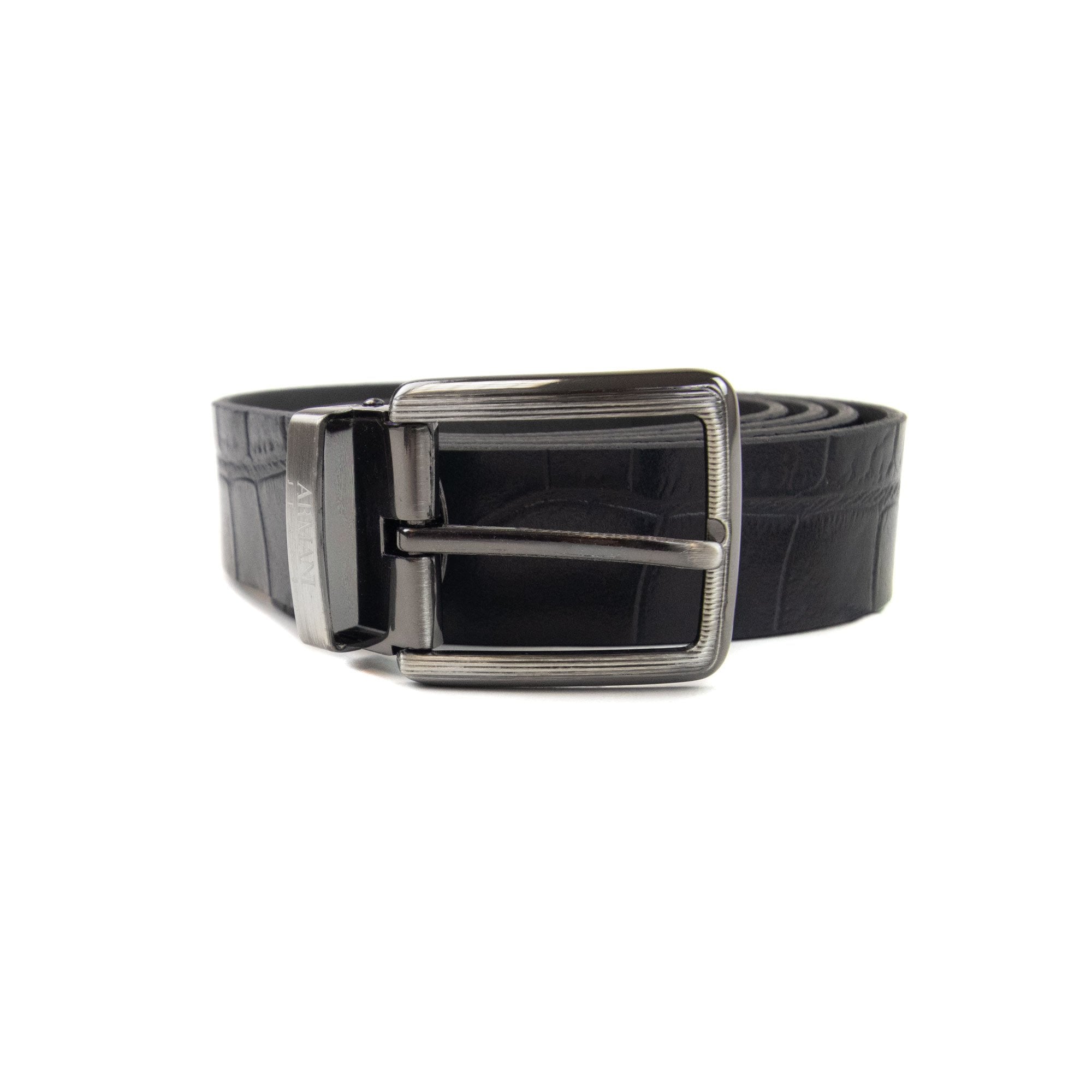Emporio Armani Cintura Embossed Logo Belt Blue Grigio
