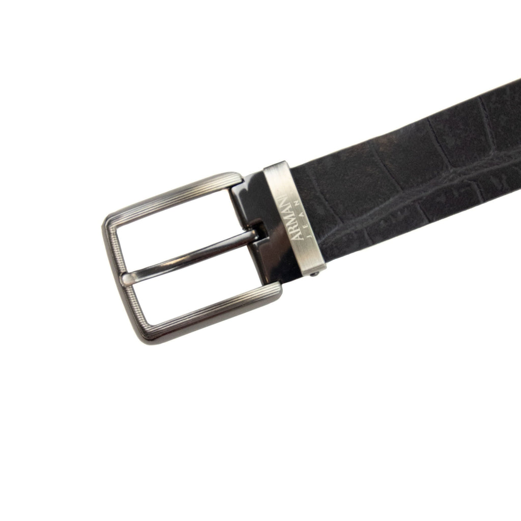 Emporio Armani Cintura Embossed Logo Belt Blue Grigio