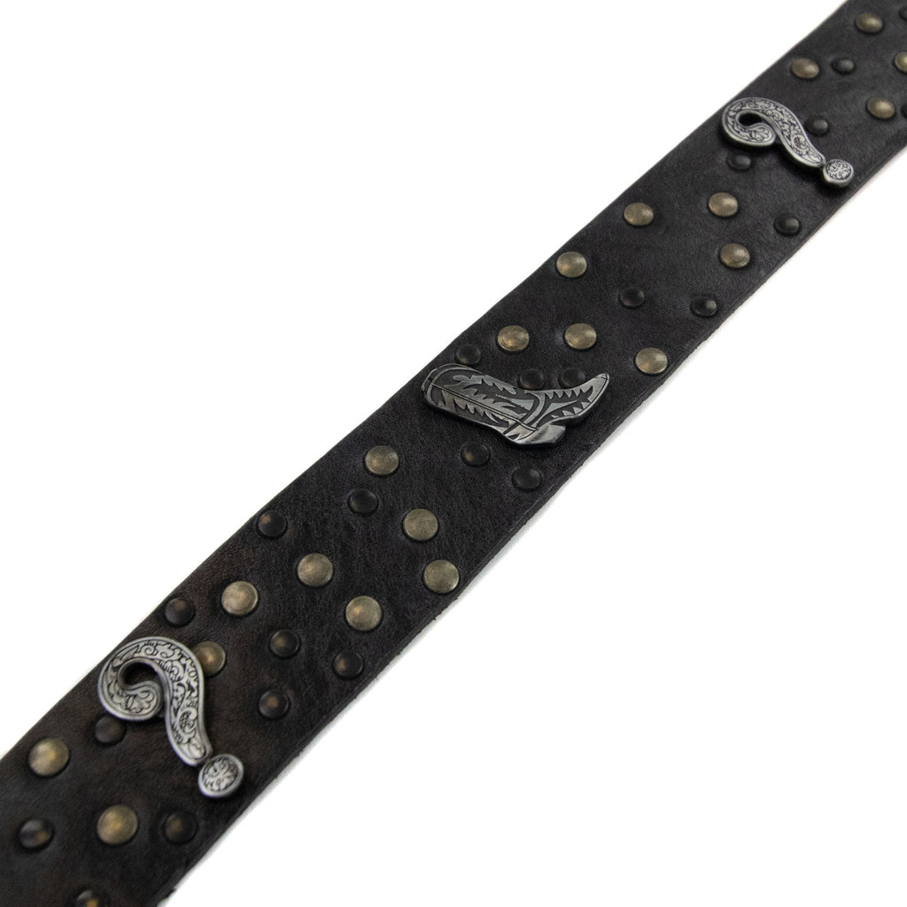 Love Moschino Question Mark Leather Belt Black