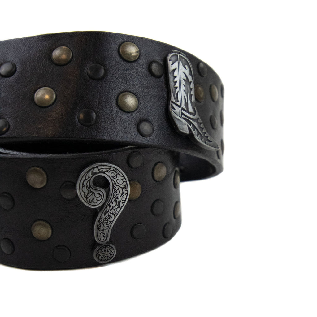 Love Moschino Question Mark Leather Belt Black