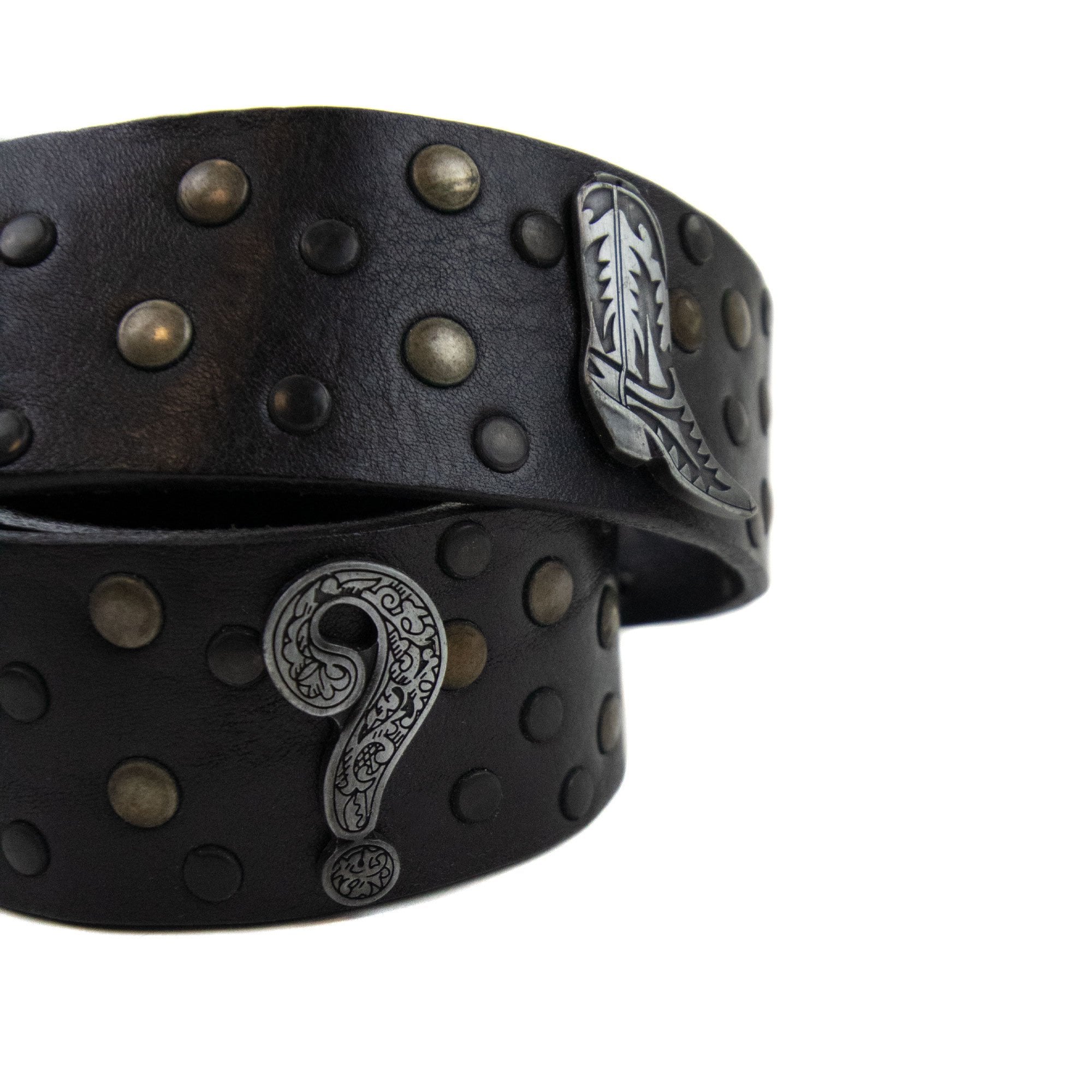 Love Moschino Question Mark Leather Belt Black