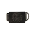 Love Moschino Peace Logo Leather Belt Black