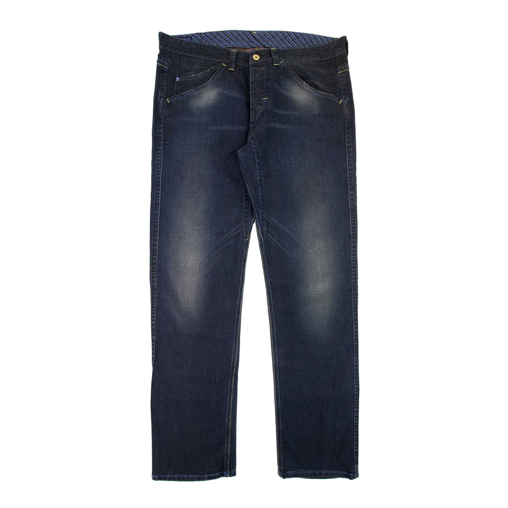 Evisu Blue Brushstroke Daicock Straight Leg Jean Dark Navy