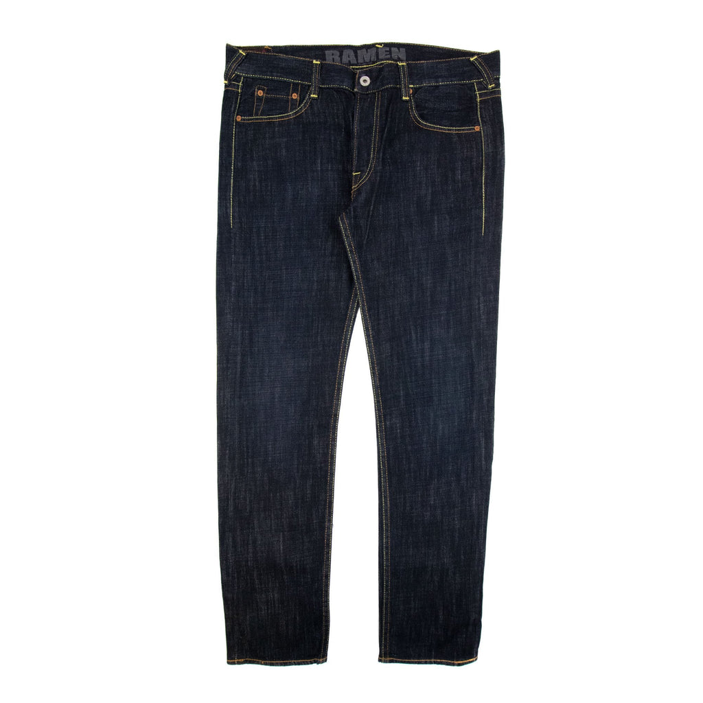 Evisu Ecru Brushstroke Daicock Slim Fit Jean Dark Navy