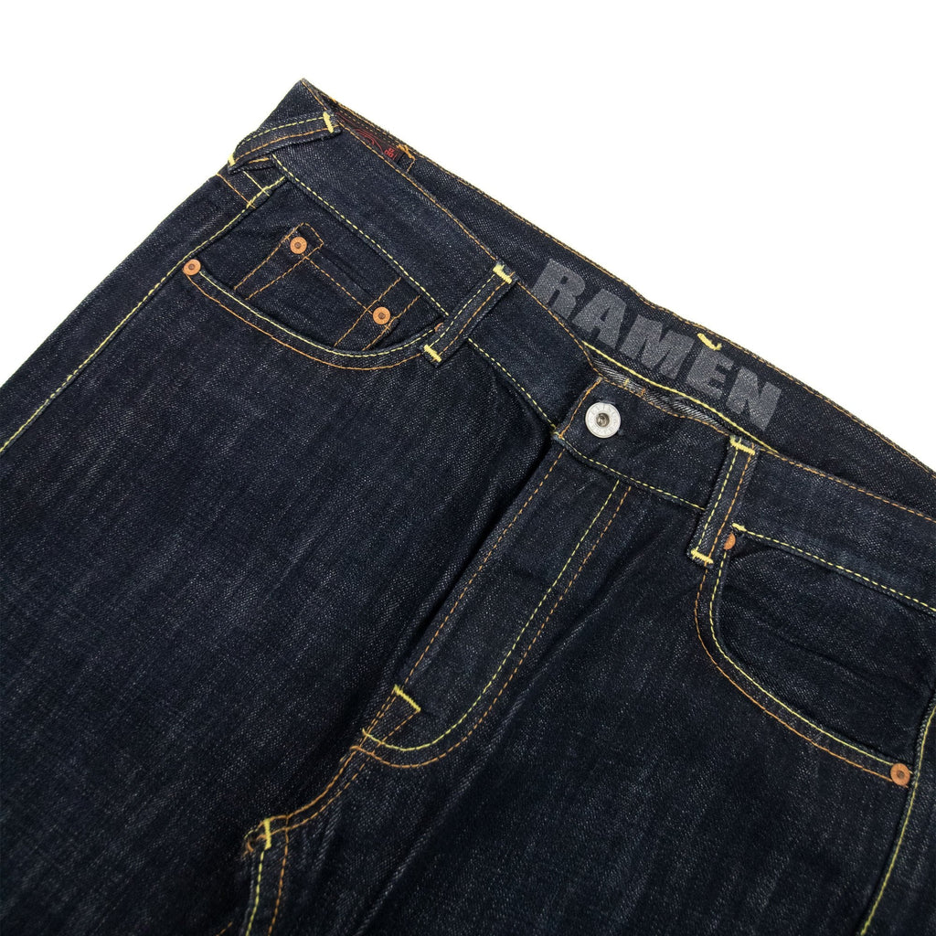 Evisu Ecru Brushstroke Daicock Slim Fit Jean Dark Navy