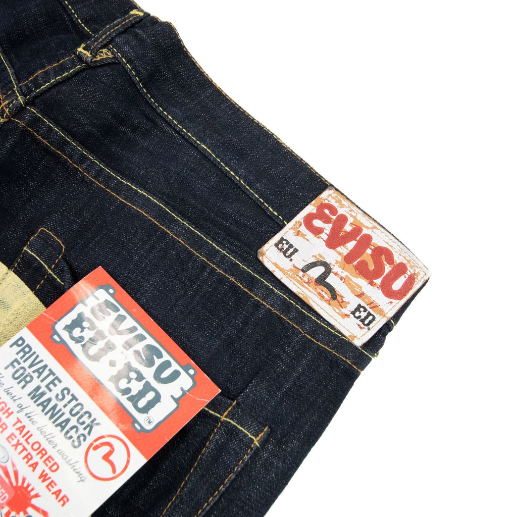 Evisu Ecru Brushstroke Daicock Slim Fit Jean Dark Navy