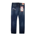 Evisu Seagull Paint Ripped Jean Dark Blue