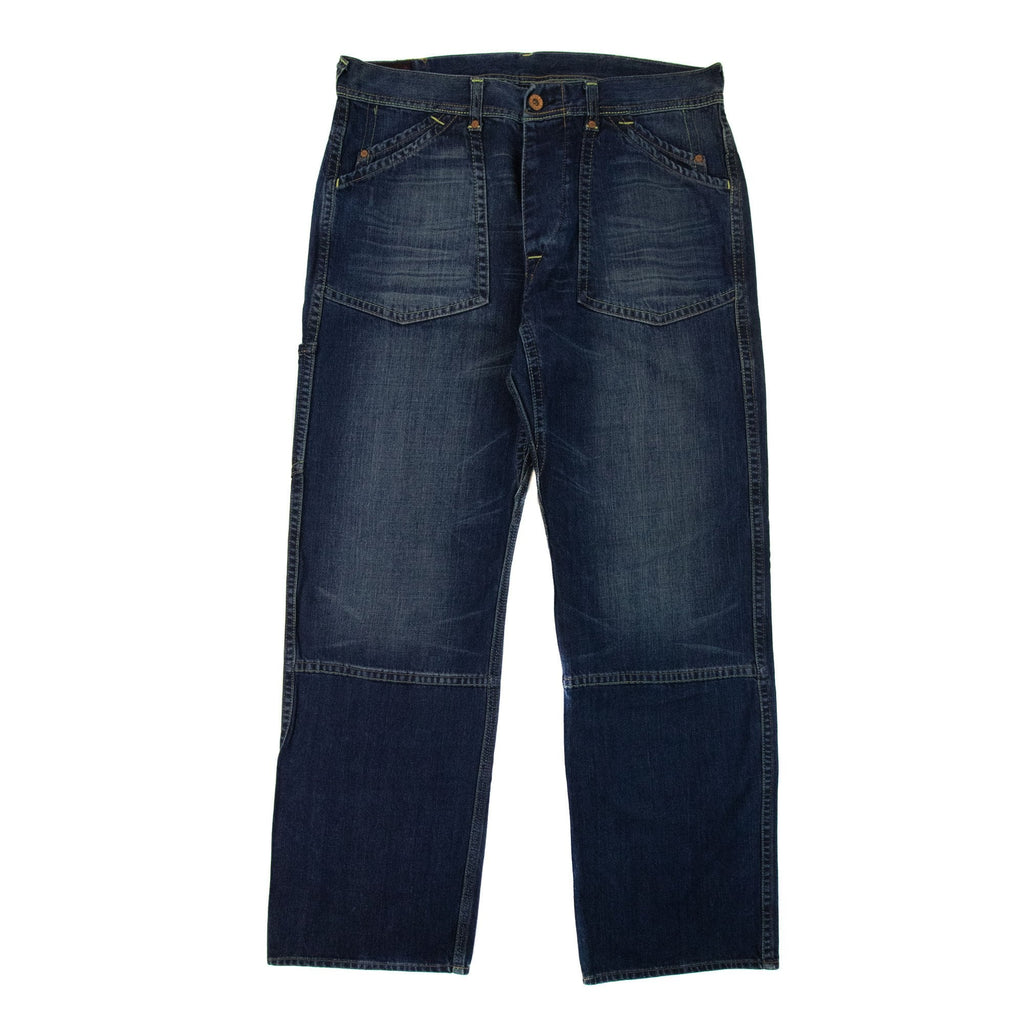 Evisu Seagull Print Side Pocket Straight Leg Jean Denim Blue