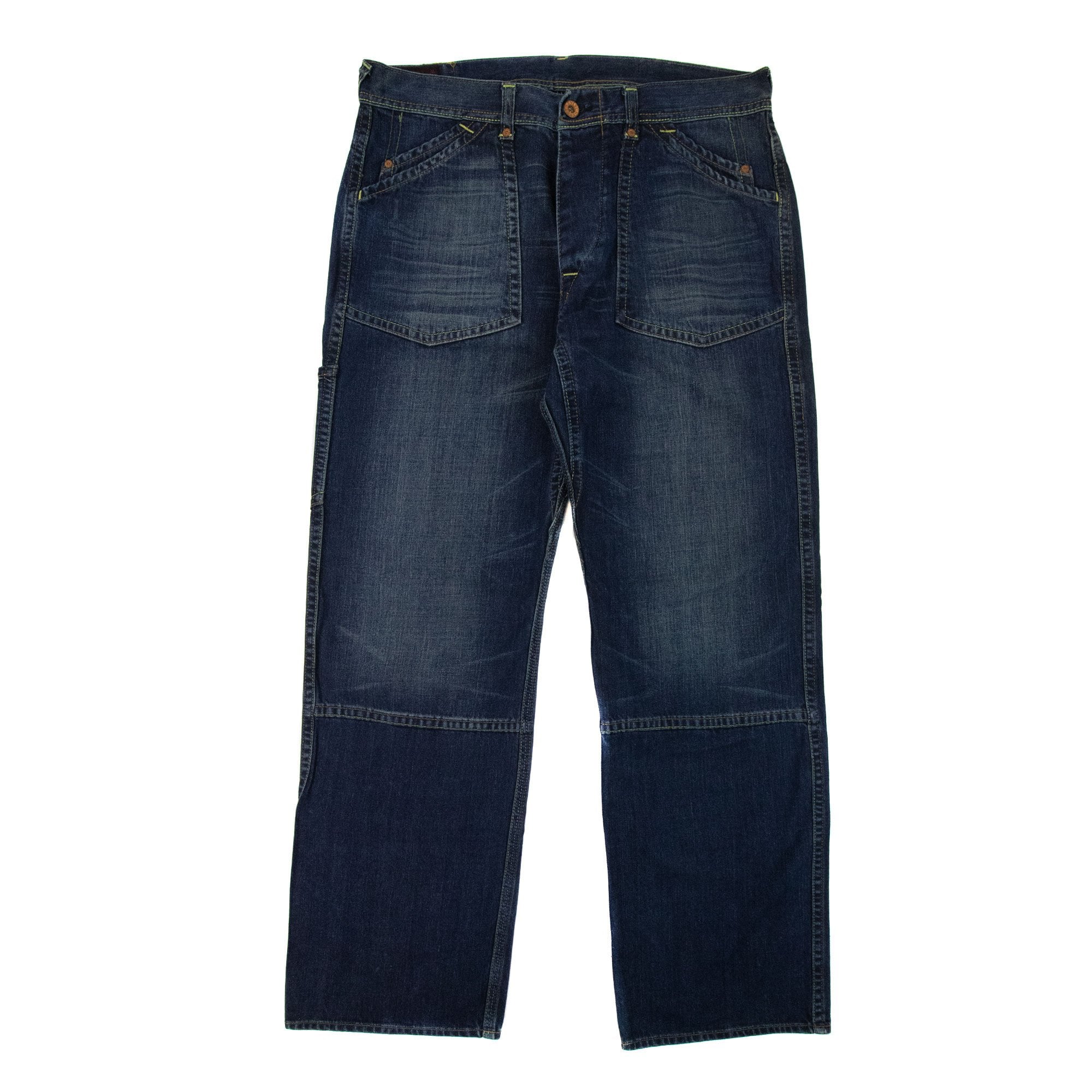 Evisu Seagull Print Side Pocket Straight Leg Jean Denim Blue