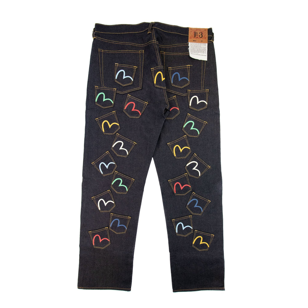 Evisu Multi Pockets Straight Leg Jean Dark Navy