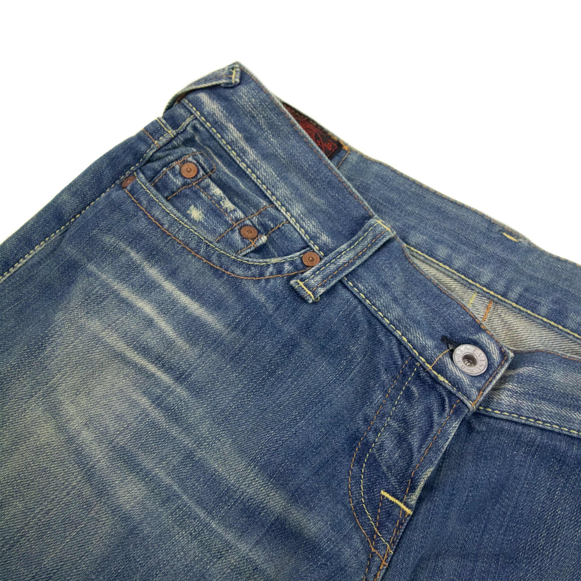 Evisu Seagull Print Pocket Zip Jean Denim