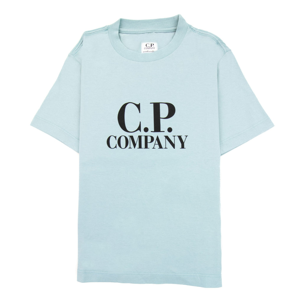 Cp Company Undersixteen Chest Logo Back Goggle T-shirt Mineral Blue 811