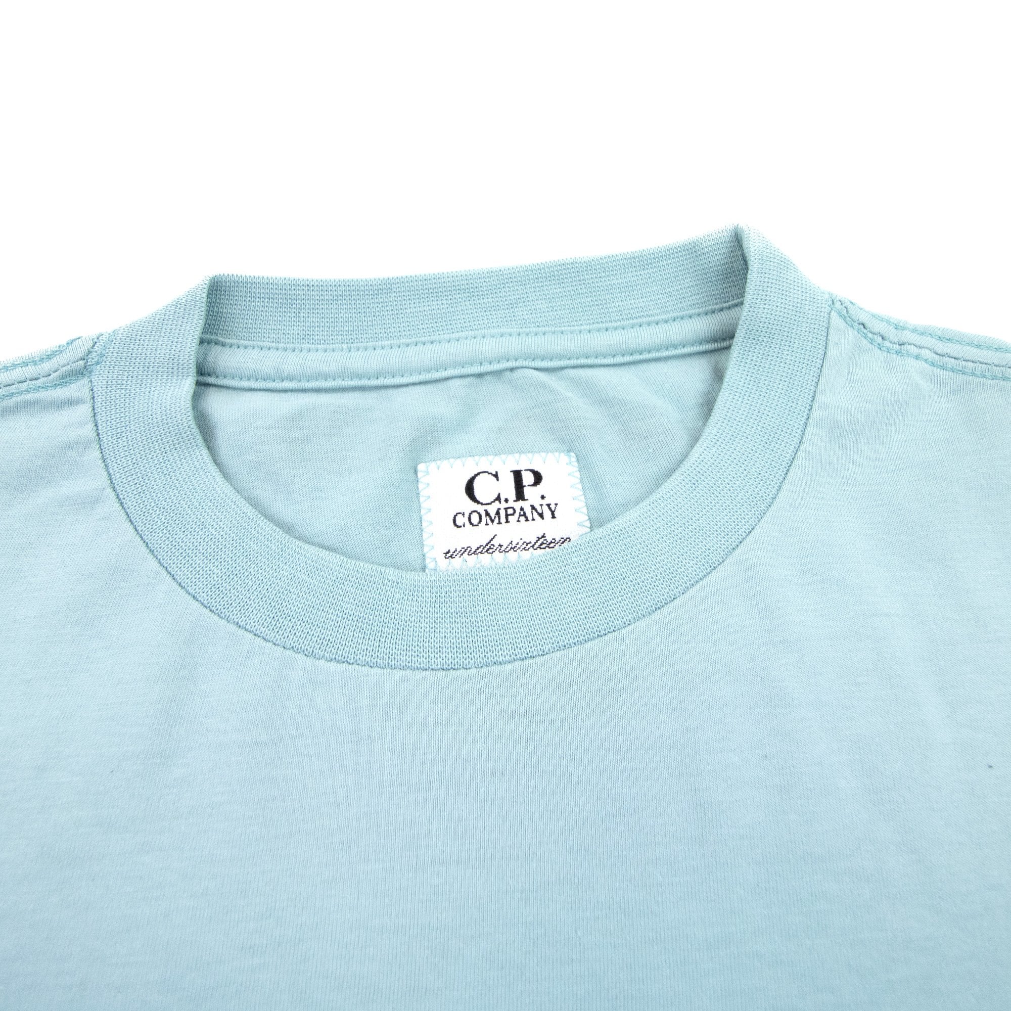 Cp Company Undersixteen Chest Logo Back Goggle T-shirt Mineral Blue 811