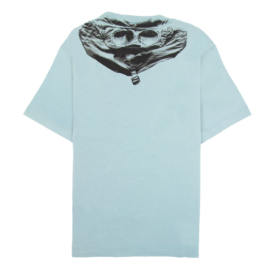 Cp Company Undersixteen Chest Logo Back Goggle T-shirt Mineral Blue 811