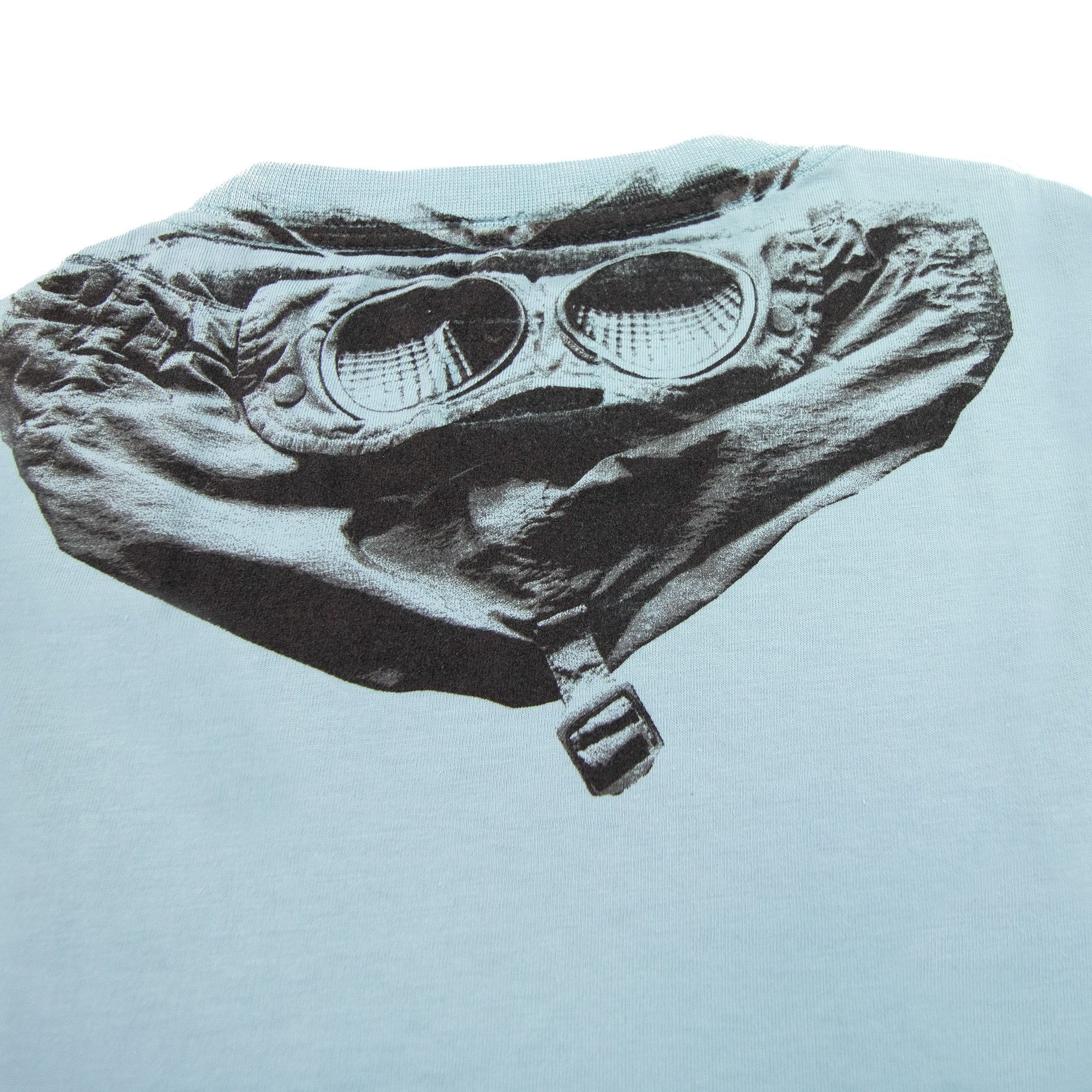 Cp Company Undersixteen Chest Logo Back Goggle T-shirt Mineral Blue 811