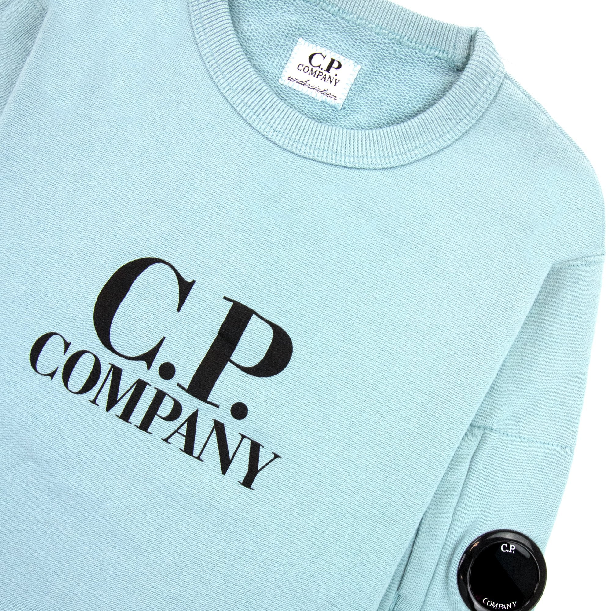 Cp Company Undersixteen Basic Lens Crewneck Sweatshirt Mineral Blue 811