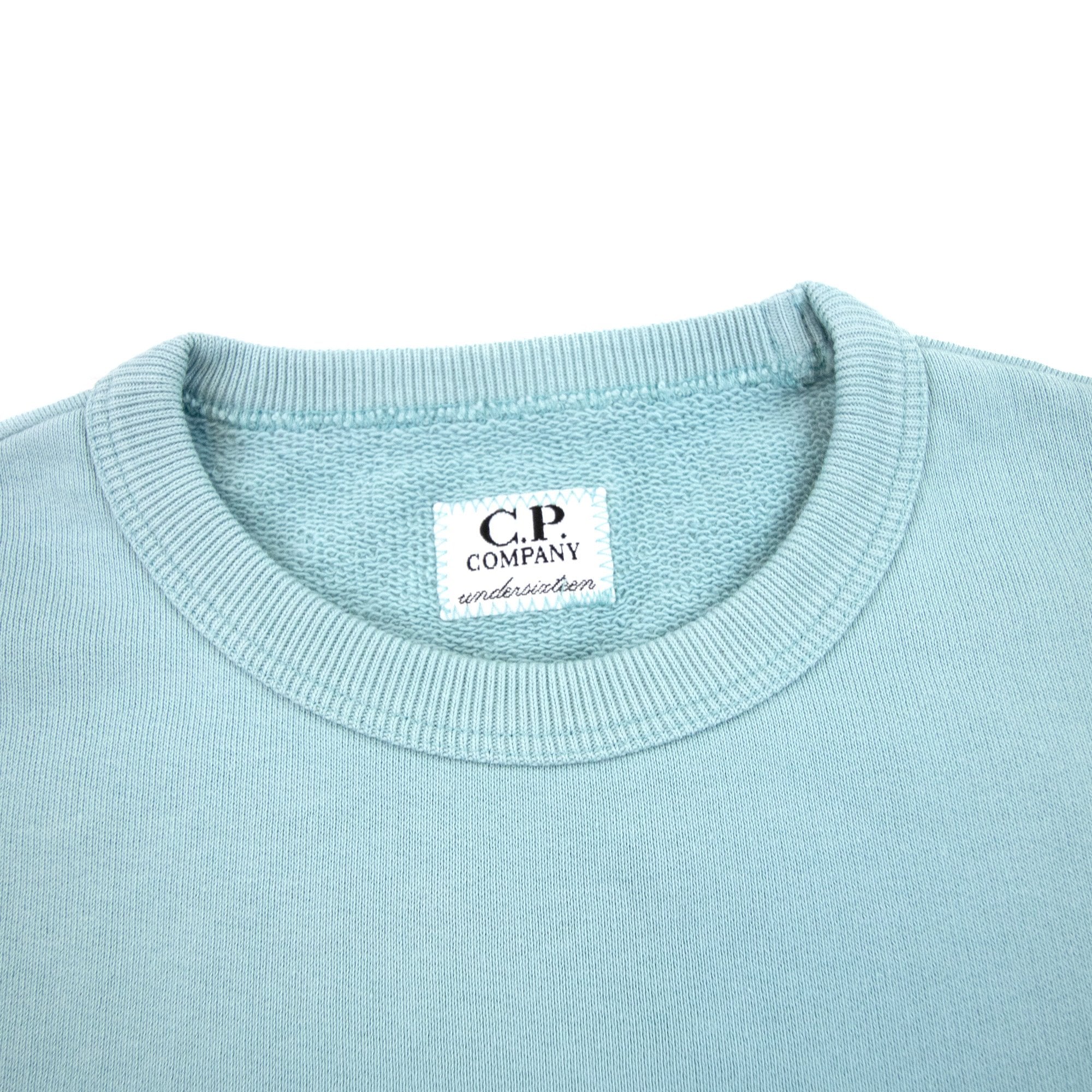 Cp Company Undersixteen Basic Lens Crewneck Sweatshirt Mineral Blue 811