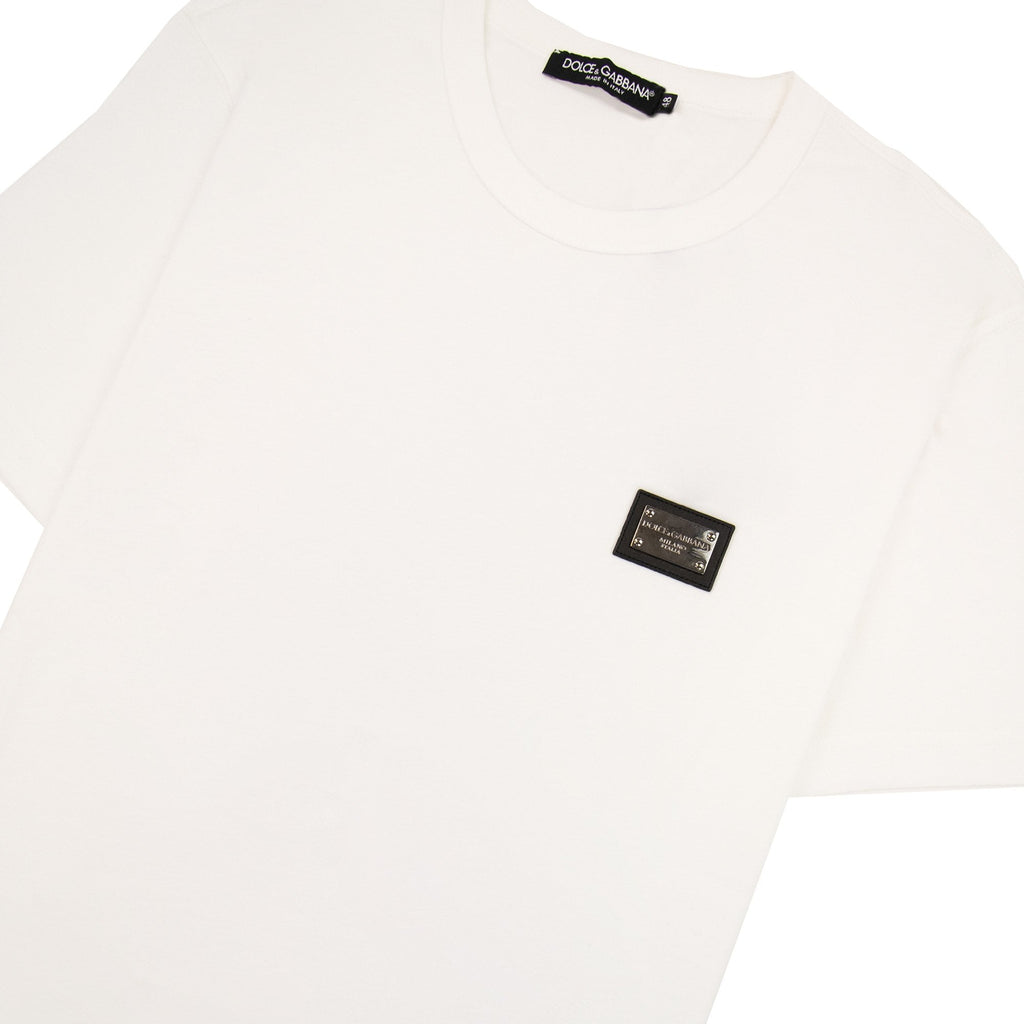 Dolce & Gabbana Branded Tag Cotton T Shirt White W0800