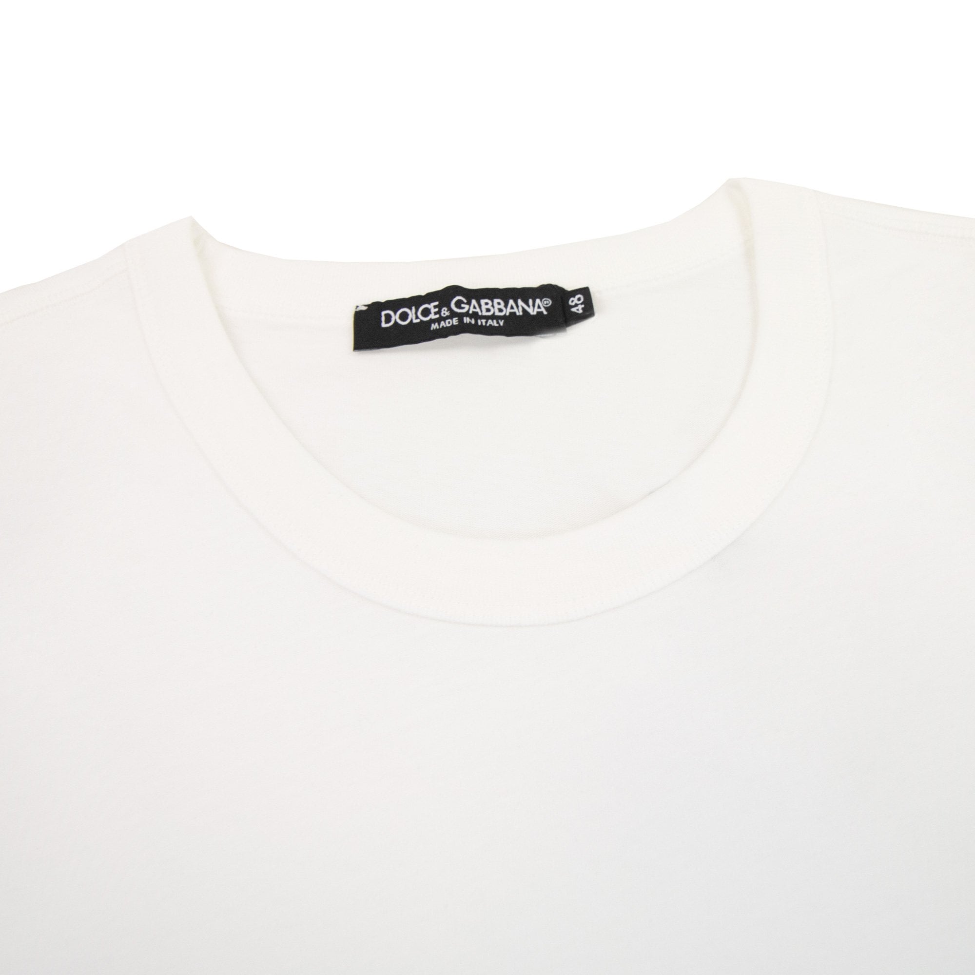 Dolce & Gabbana Branded Tag Cotton T Shirt White W0800