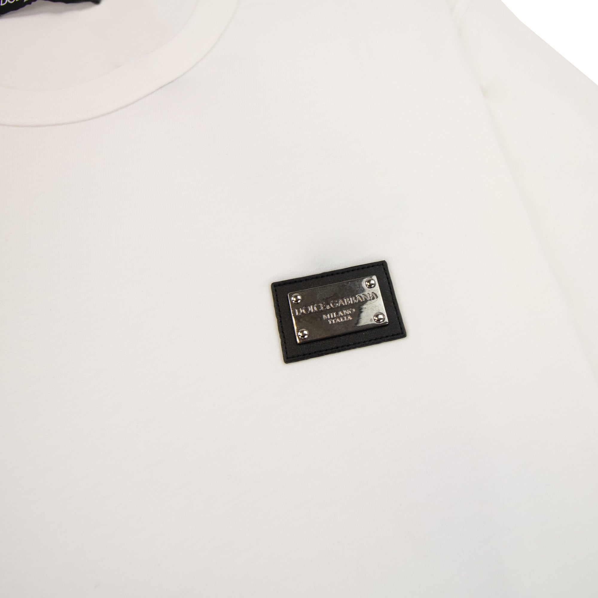 Dolce & Gabbana Branded Tag Cotton T Shirt White W0800