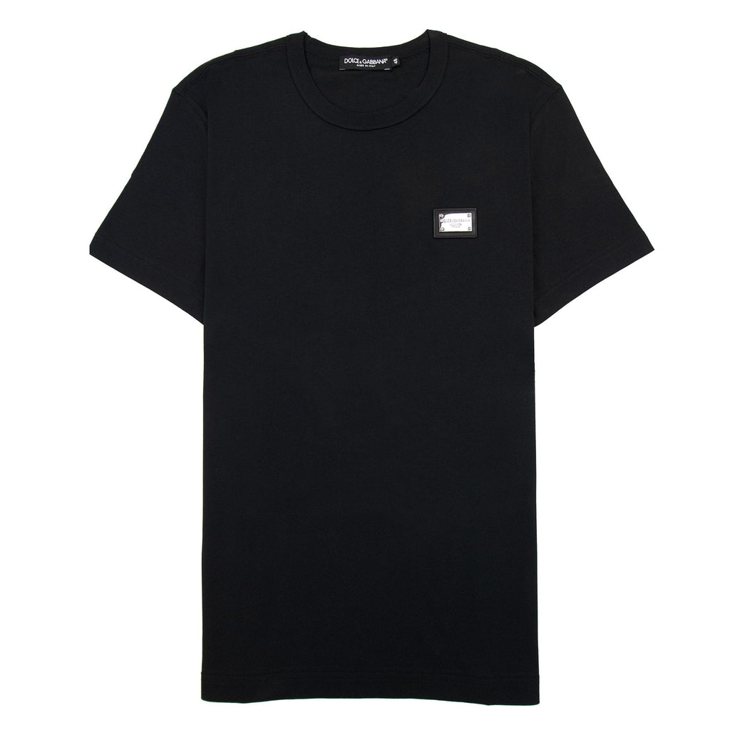 Dolce & Gabbana Branded Tag Cotton T Shirt Black N0000