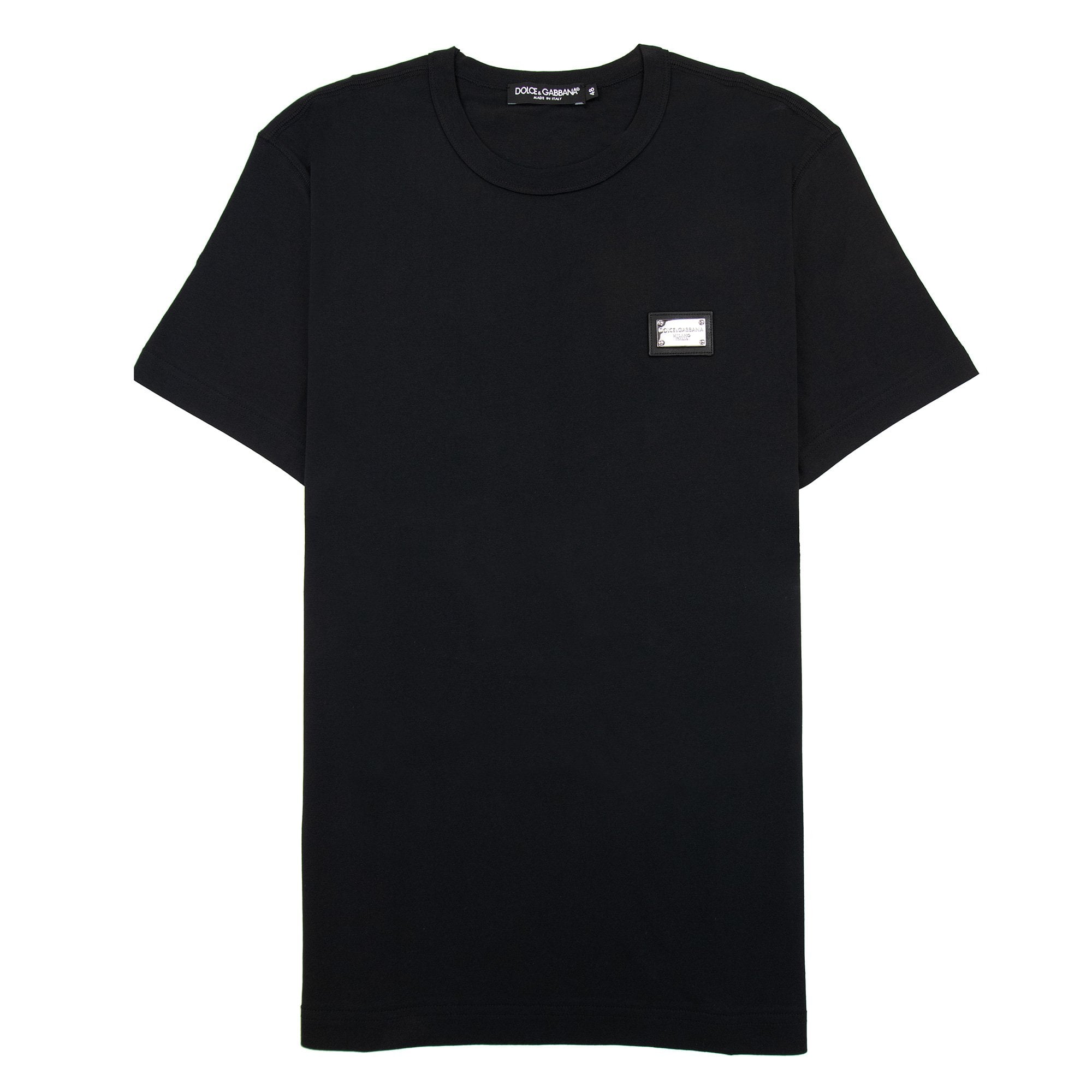 Dolce & Gabbana Branded Tag Cotton T Shirt Black N0000