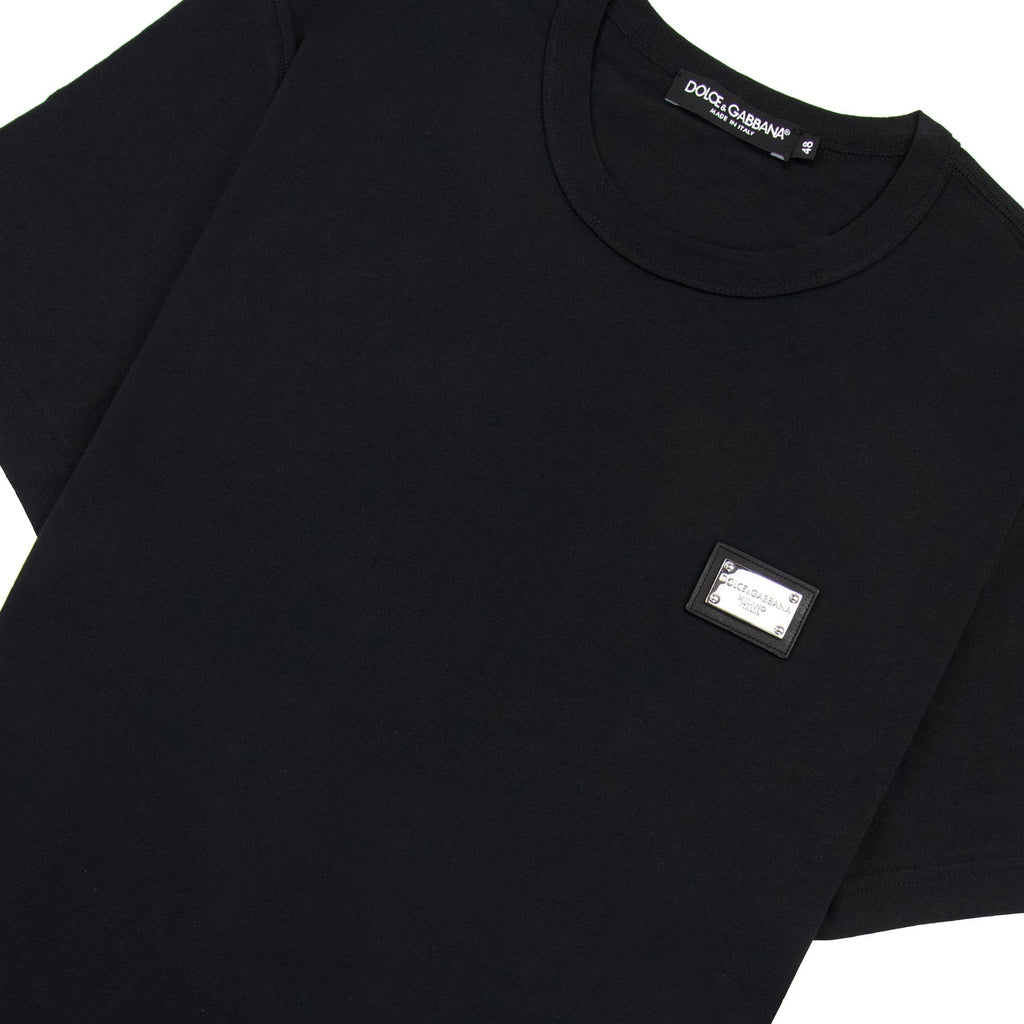 Dolce & Gabbana Branded Tag Cotton T Shirt Black N0000