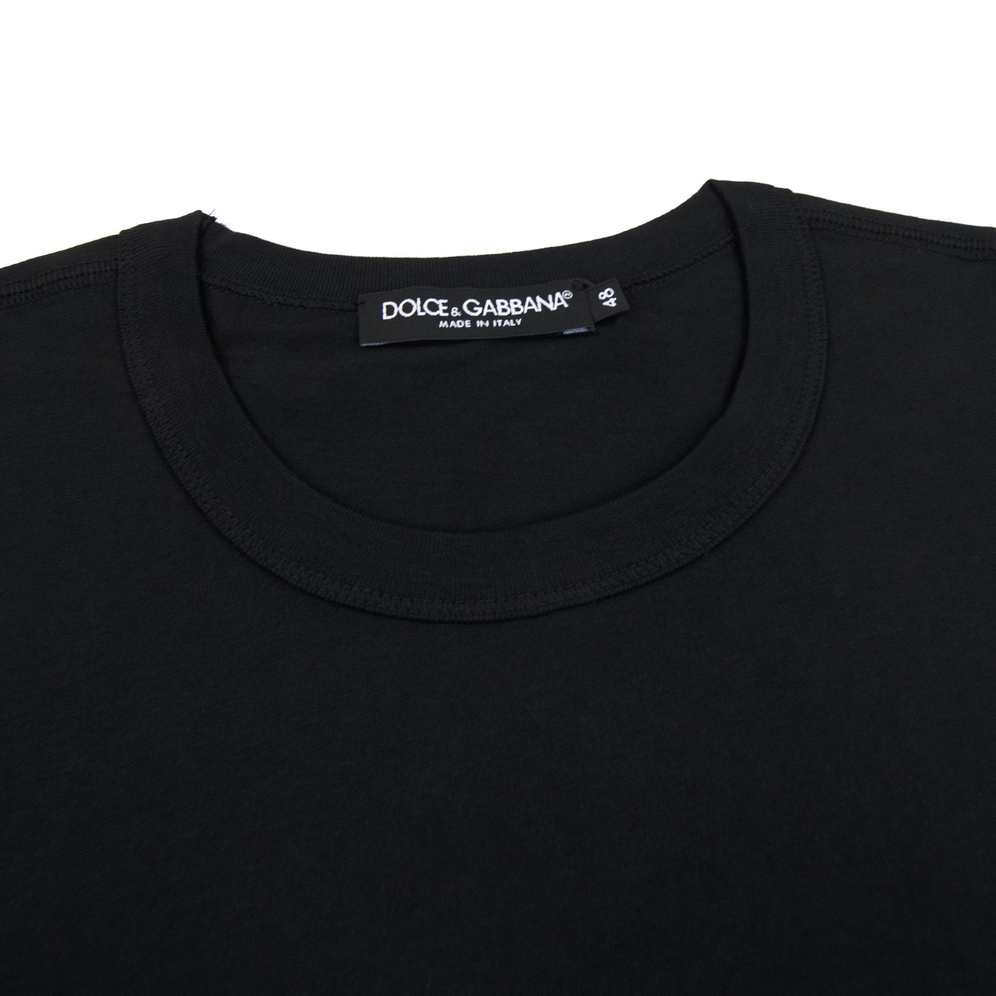 Dolce & Gabbana Branded Tag Cotton T Shirt Black N0000