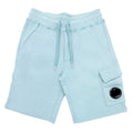 Cp Company Undersixteen Grey Lens Logo Bermuda Shorts Mineral Blue 811