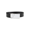 Versace Collection Silver Medusa Clasp Belt Black/silver