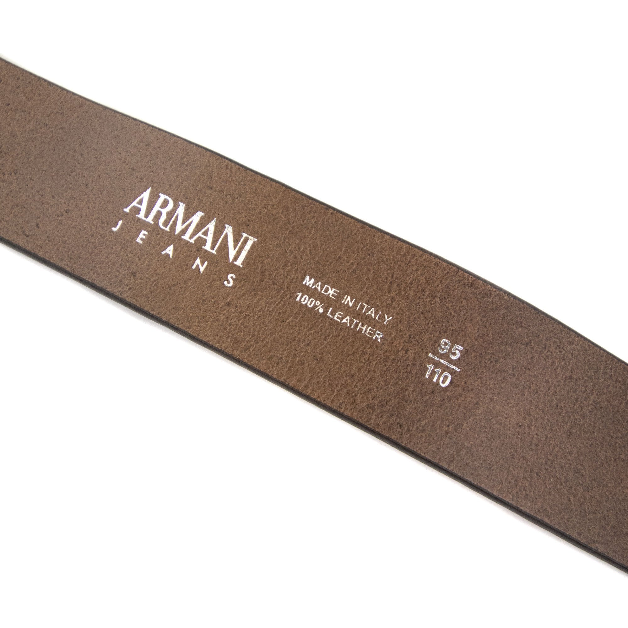 Armani Jeans Ga Eagle Logo Leather Belt Cognac