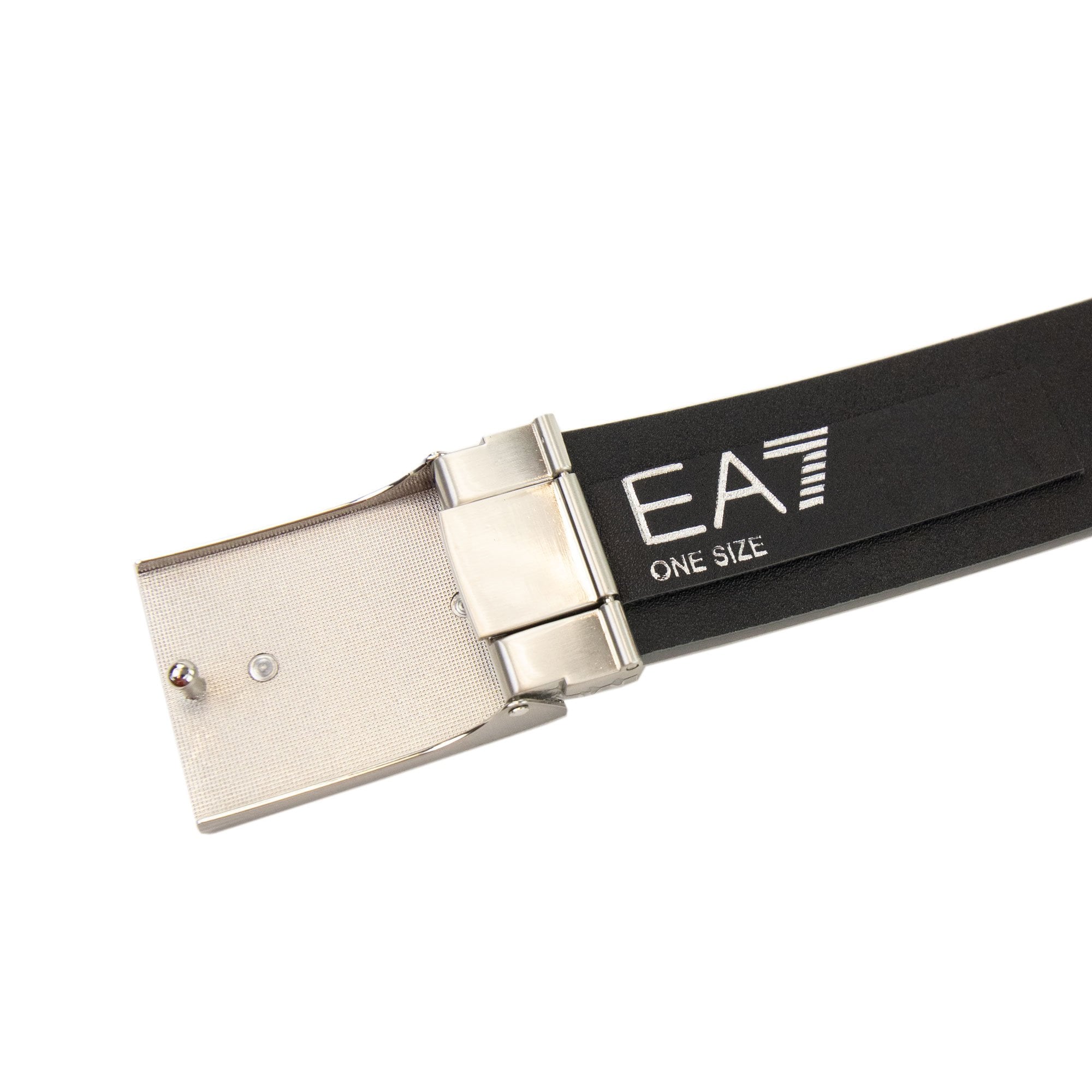 Ea7 Reversible Brushed Leather Belt Anthracite Black