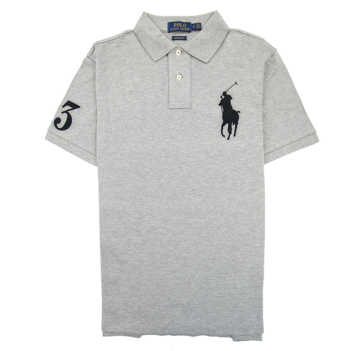 Polo Ralph Lauren Big Pony Custom Slim Fit Polo Heather Grey | ONU 