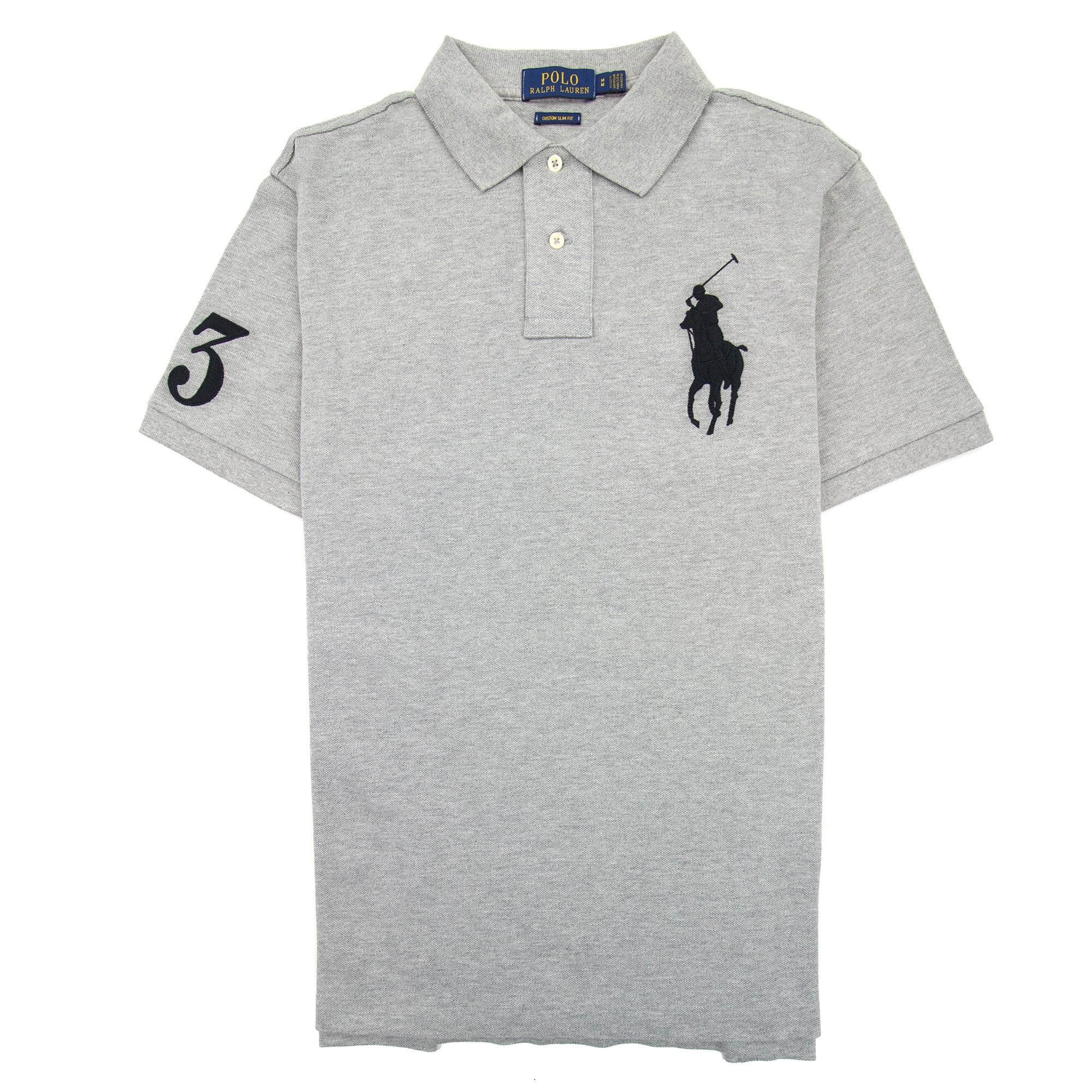 Polo Ralph Lauren Big Pony Custom Slim Fit Polo Heather Grey