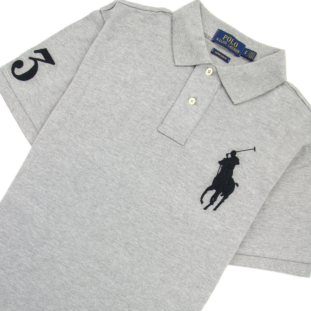 Polo Ralph Lauren Big Pony Custom Slim Fit Polo Heather Grey