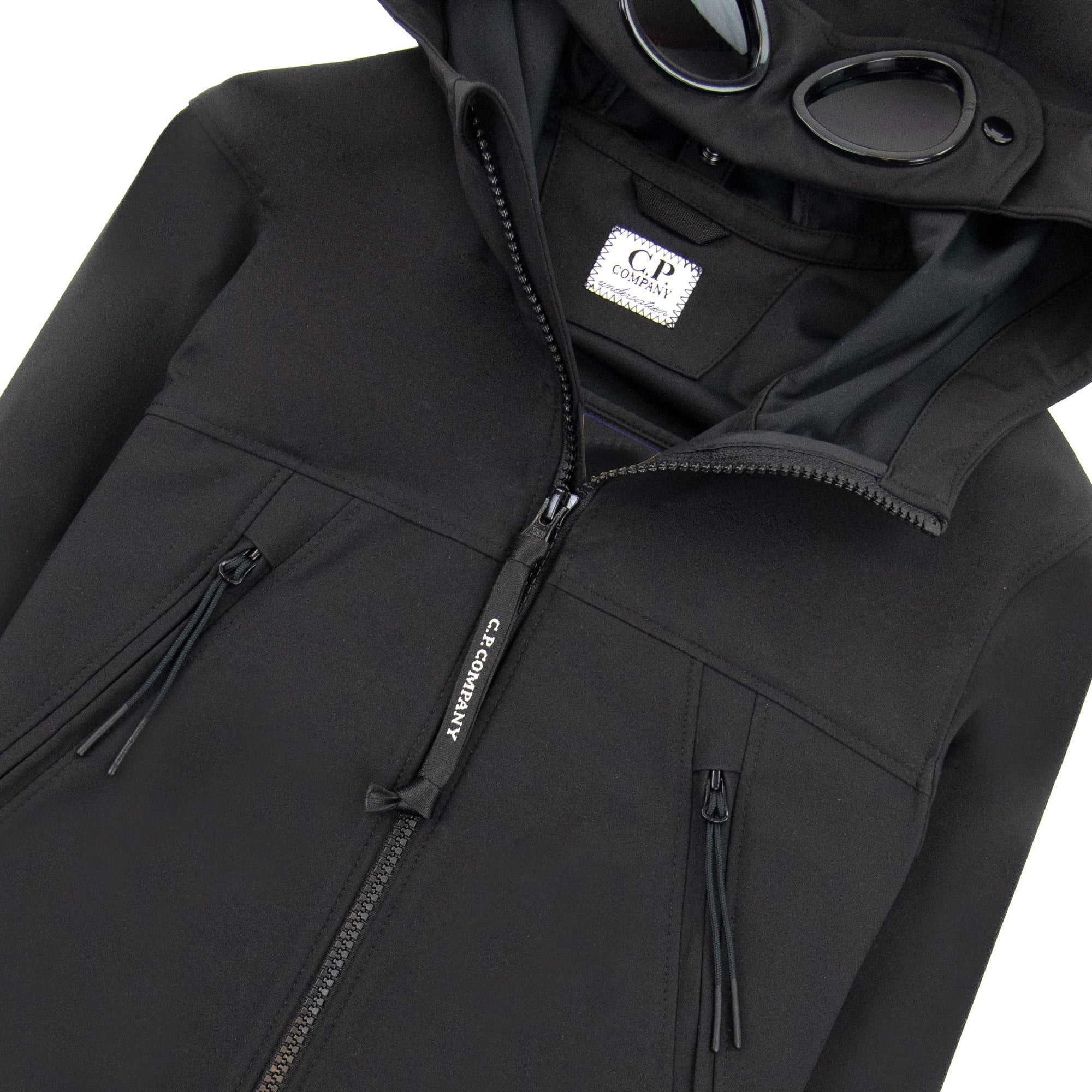 Cp Company Undersixteen Soft Shell Google Jacket Black