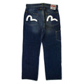 Evisu Seagull Print Side Pocket Straight Leg Jean Denim Blue