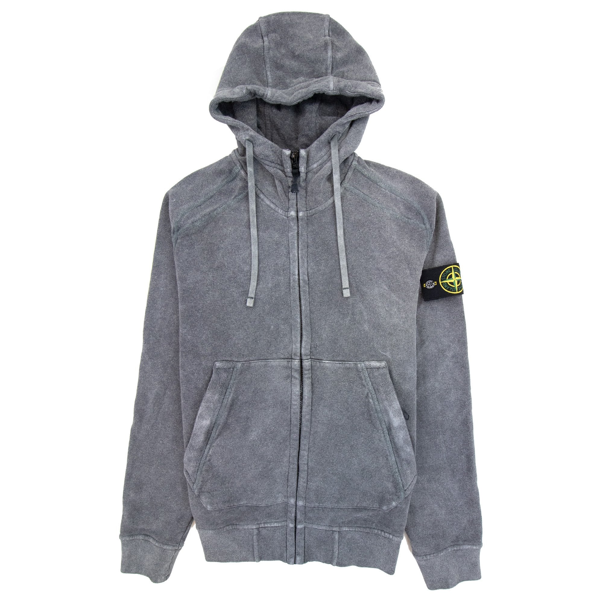 Stone Island 62190 Dust Zip Up Sweatshirt Dark Grey V2m35 - MEN