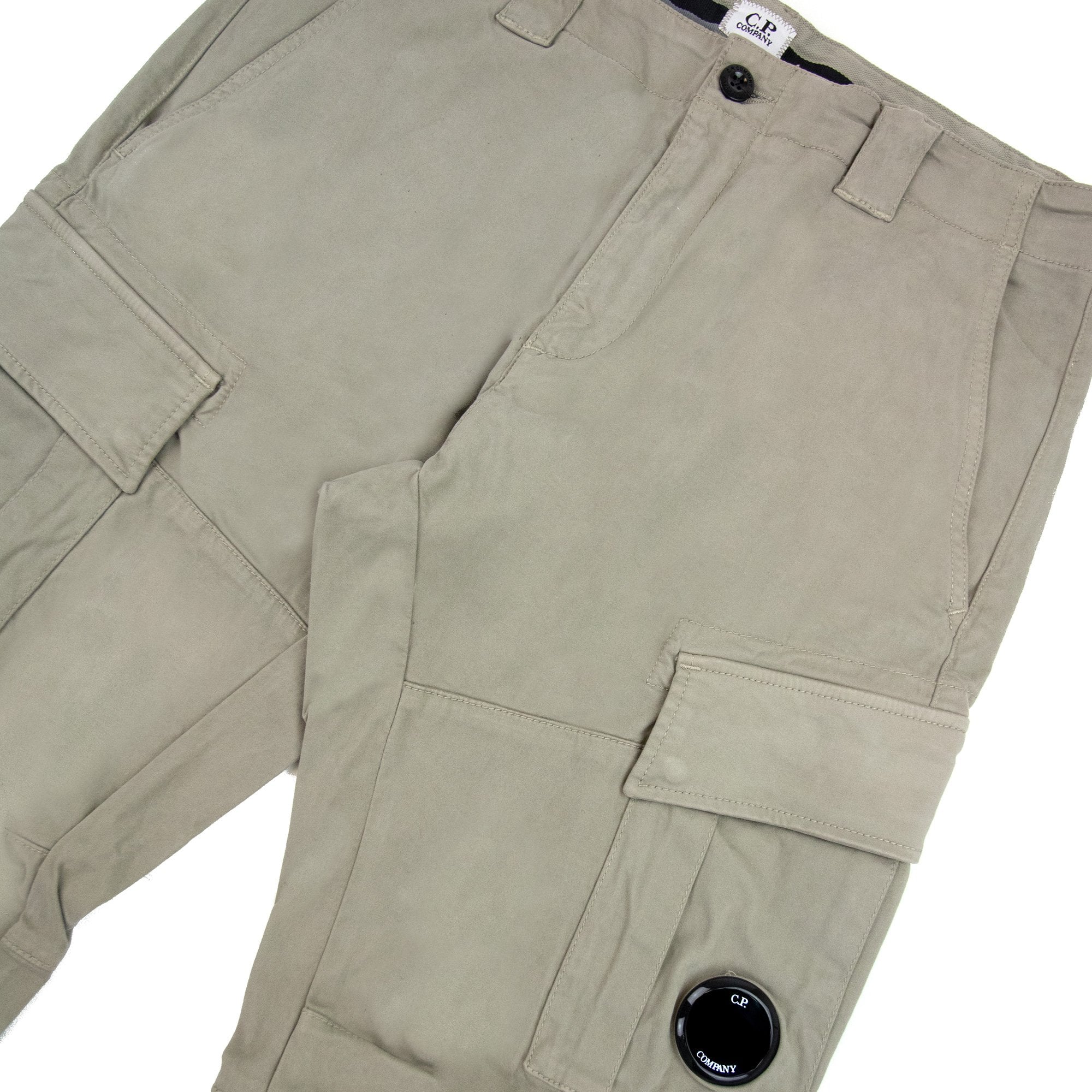 Cp Company Stretch Satin Gargo Pants Silver Sage 335