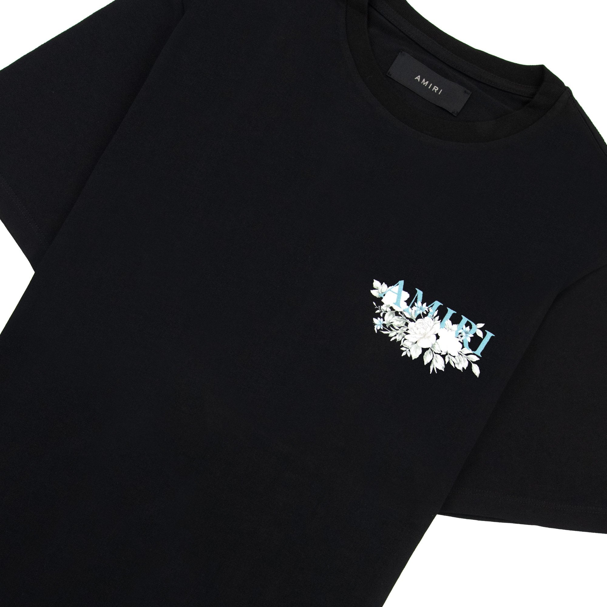 Amiri Floral Logo T Shirt Black