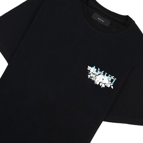 Amiri Floral Logo T Shirt Black