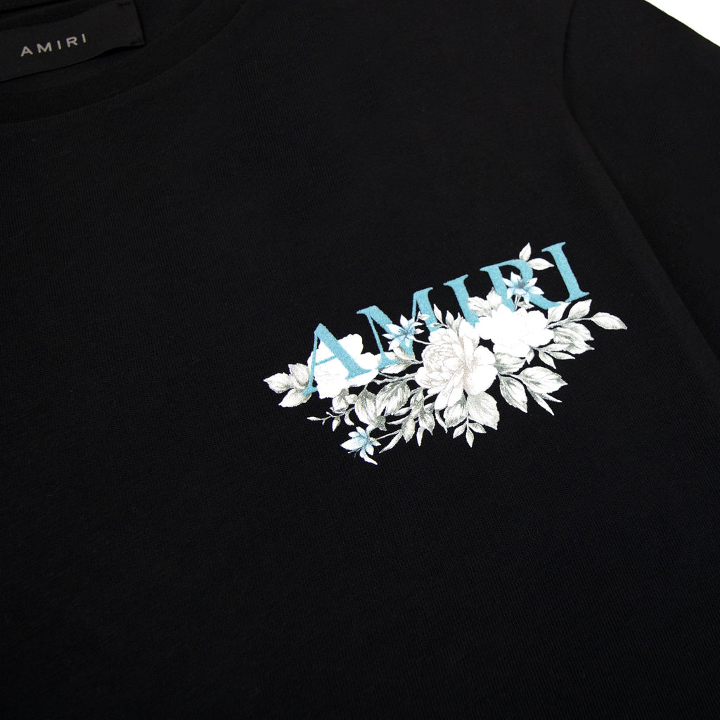 Amiri Floral Logo T Shirt Black