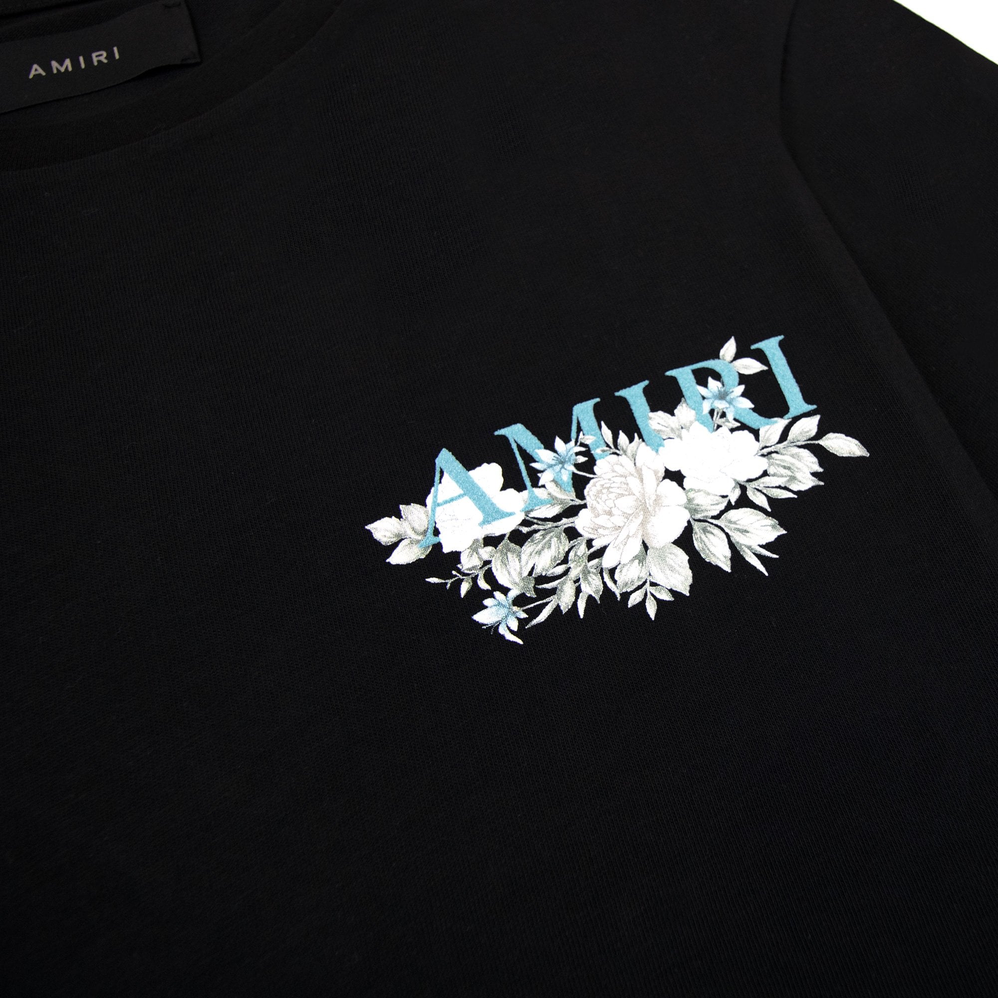 Amiri Floral Logo T Shirt Black