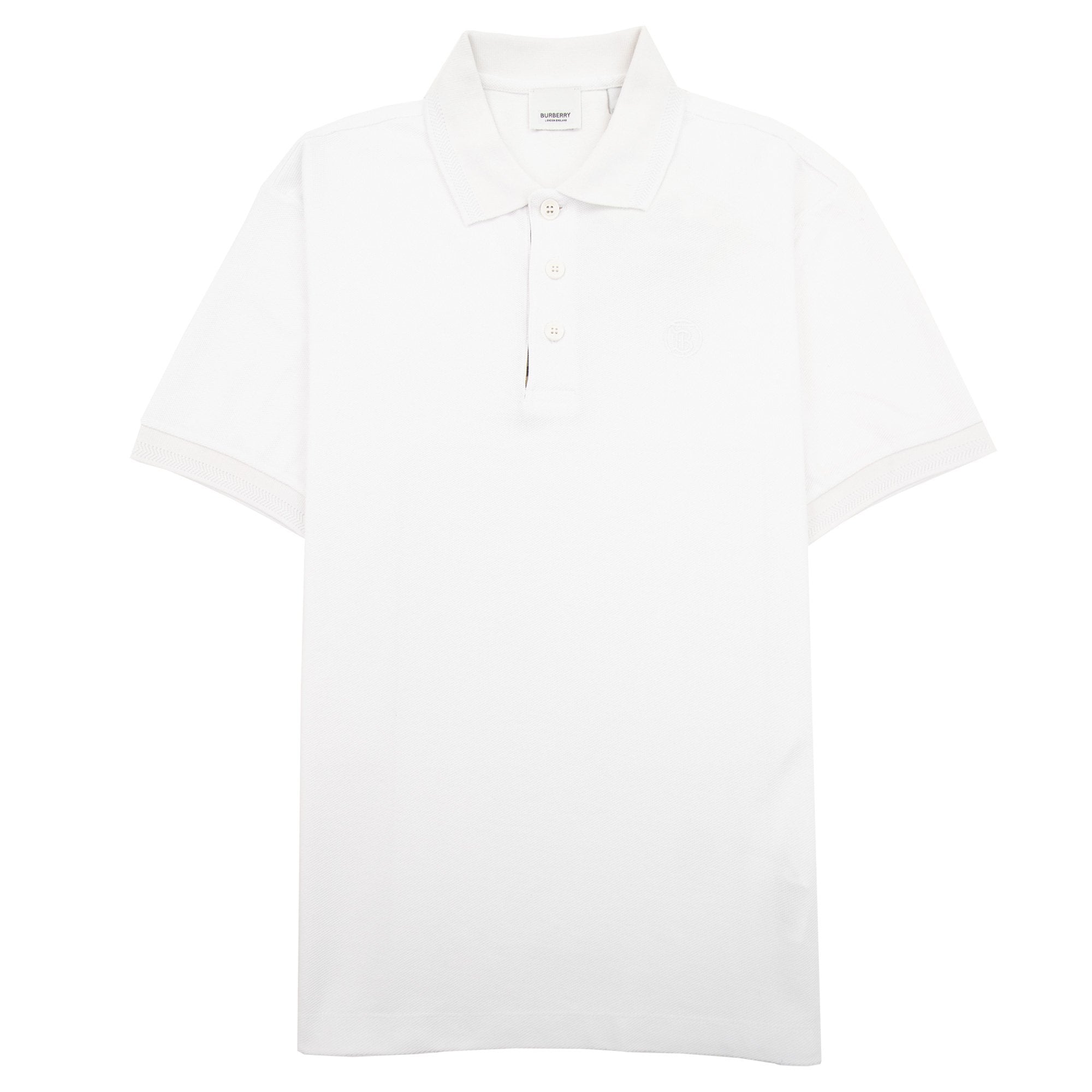 Burberry Manzoni Monogram Pique Polo White
