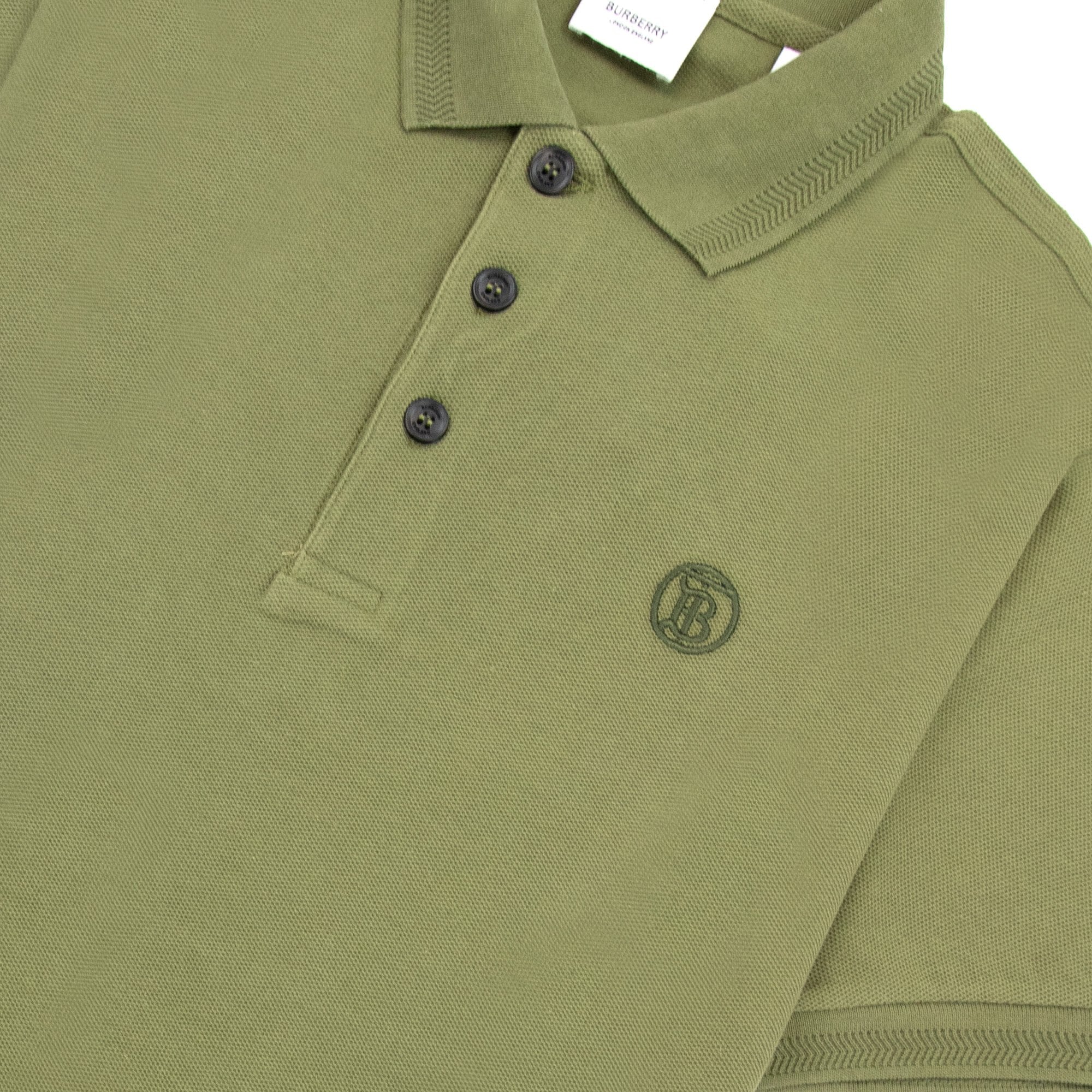 Burberry Manzoni Monogram Pique Polo Olive