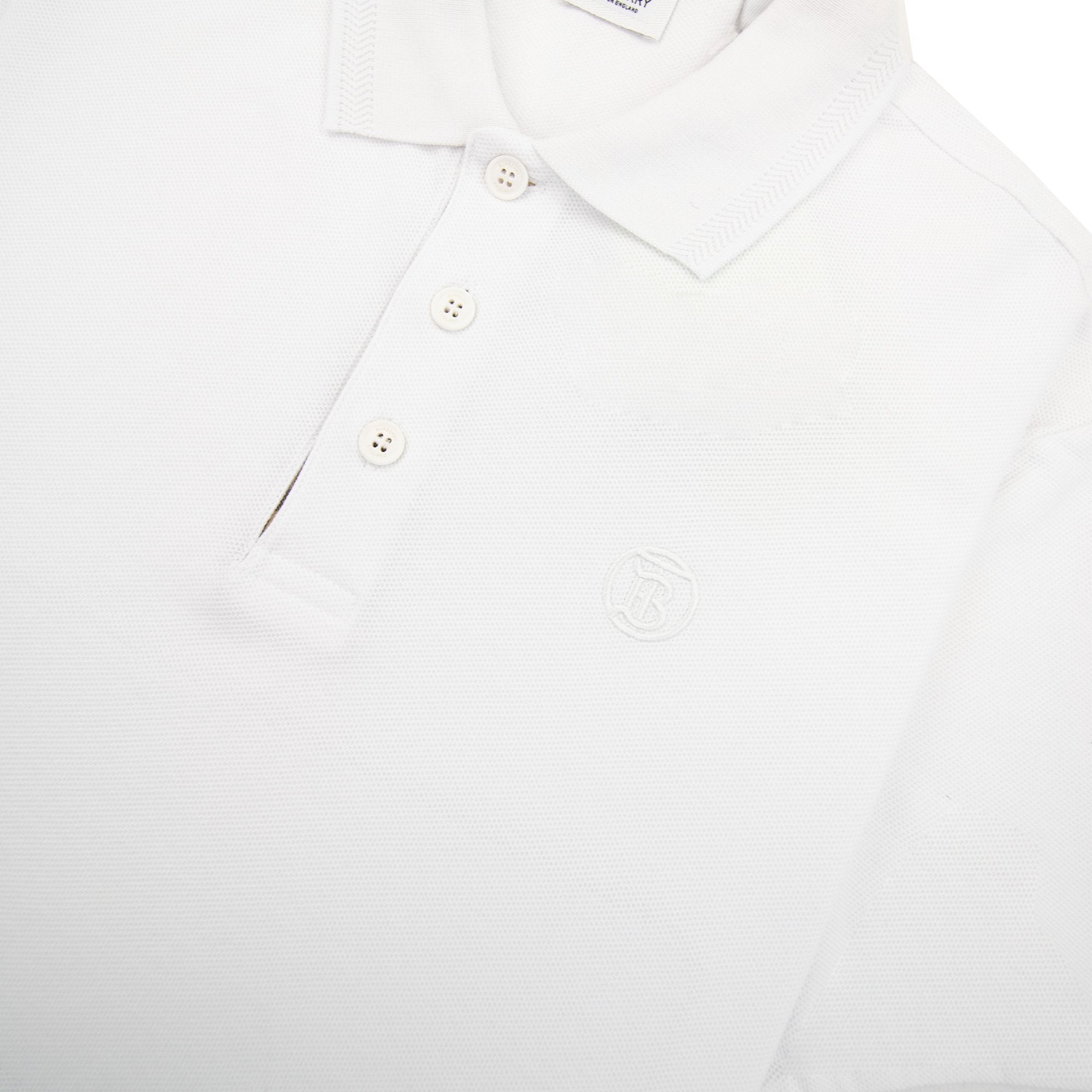 Burberry Manzoni Monogram Pique Polo White