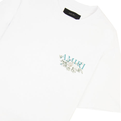 Amiri Floral Logo T Shirt White